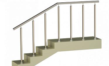 Ограждения с квадратным поручнем со стойками в каждую ступень без ригелей купить в Алматы