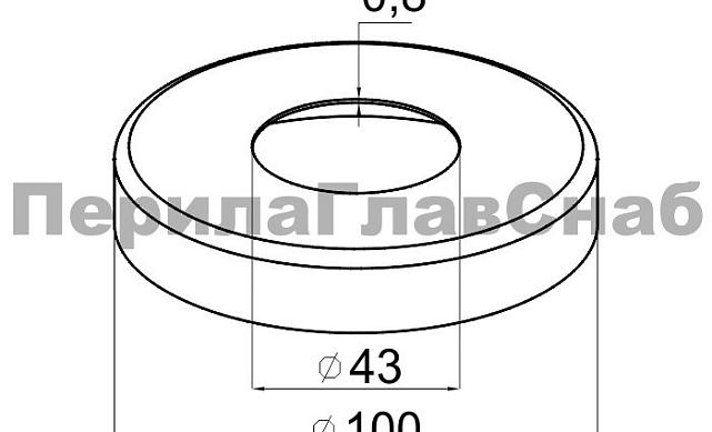 Низ стойки Ø42.4 мм, 100х19х0.8, полированный (AISI 304) k332 2