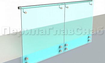 Ограждение с поручнем на выносе на точечном креплении в Алматы. Готовые проекты ПерилаГлавСнаб