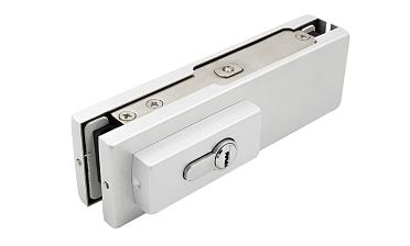 Замок для стеклянной двери угловой с круглым ригелем комплект, под алюминий t150 AL купить в Алматы