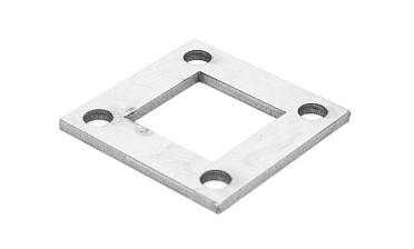 Фланец стойки 75 х75 х 5 (4,3) х AISI304, 4 отв. М10, с центральным отверстием k115-6 купить в Алматы