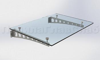 Стеклянный козырек на консоли из листа в Алматы. Готовые проекты ПерилаГлавСнаб