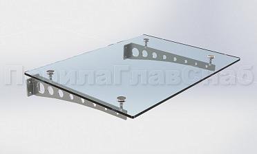 Стеклянный козырек на консоли из листа купить в Алматы