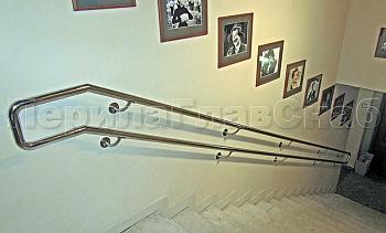 Двойной пристенный поручень из нержавейки в Алматы. Готовые проекты ПерилаГлавСнаб