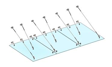 Комплект фурнитуры для козырька 1800х3700 (на вантах/тягах) k671-18-37 купить в Алматы