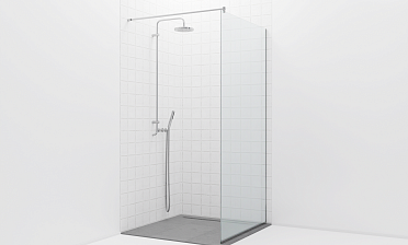 Стационарная душевая перегородка на профиле t581-1 купить в Алматы