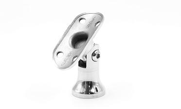 Наконечник стойки "колокольчик" на плоскость, с регулируемым ложементом под поручень Ø50.8 мм, литой, полированный, нержавеющий AISI 304, k203-3 купить в Алматы