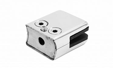 Стеклодержатель штампованный  под стекло 8 мм (4+4 мм), квадратный, под стойку Ø38.1 мм (40х24х48), полированный (AISI 304) k351 купить в Алматы