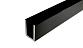 П-образный профиль 19x13, L=2200, под стекло 8 мм, алюминий анодированный в черный глянцевый t756 AND BL