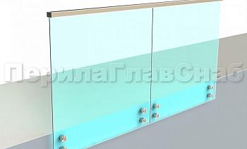 Ограждение с профильным поручнем с пазом на точечном креплении в Алматы. Готовые проекты ПерилаГлавСнаб