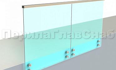 Ограждение с профильным поручнем с пазом на точечном креплении купить в Алматы