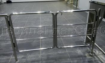 Нержавеющие двустворчатые калитки с горизонтальным заполнением в Алматы. Готовые проекты ПерилаГлавСнаб