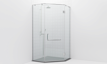 Комплект фурнитуры для трапециевидной душевой перегородки на профиле с угловой штангой t553-1 в Алматы. Готовые проекты ПерилаГлавСнаб