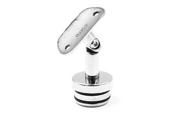 Наконечник палец с алюминиевой системой фиксации на стойке Ø38.1х1.5 мм, регулируемым ложементом под поручень Ø50.8 мм, полированный, литой, нержавеющий (AISI 304) k204 купить в Алматы