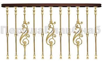 Латунные ограждения серии - Нептун L04 в Алматы. Готовые проекты ПерилаГлавСнаб