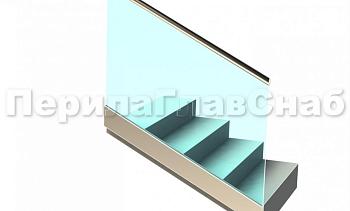 Ограждение с поручнем с пазом в зажимном профиле на лестнице в Алматы. Готовые проекты ПерилаГлавСнаб