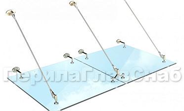 Комплект фурнитуры для козырька 1200х2400 (на вантах/тягах) k671-12-24 купить в Алматы