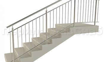 Нержавеющие ограждения с вертикальным заполнением 'частокол' - вариант №3 в Алматы. Готовые проекты ПерилаГлавСнаб Нержавеющие ограждения с вертикальным заполнением 'частокол' - вариант №3 в Алматы. Готовые проекты ПерилаГлавСнаб