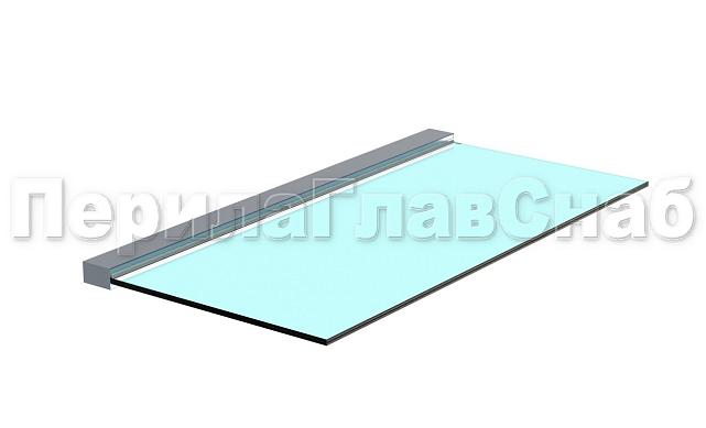 Козырек на алюминиевом профиле ,вынос до 950мм k671-100-1.2