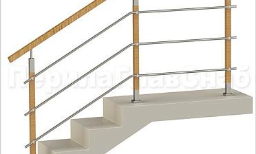 Три ригеля на держателях, квадратные деревянные поручень и стойки купить в Алматы