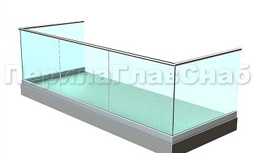 Ограждение на несущем стекле на алюминиевом профиле для балкона купить в Алматы