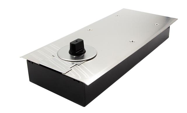 Доводчик для стеклянной двери до 80 кг EN3, напольный, 500 тыс. циклов, нержавеющая сталь AISI 304, шлифованная t183 SSS