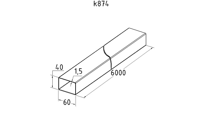 Труба нерж. AISI 304, 60х40x1.5х6000, полированная k874 2 Труба нерж. AISI 304, 60х40x1.5х6000, полированная k874 2