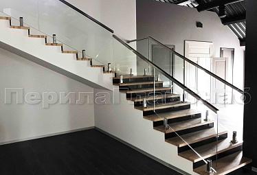 Стеклянные перила для колодезных лестниц купить в Алматы