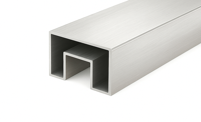 Труба, 40х60, с пазом 24х24 мм под стекло, шлифованная (AISI 201) k824-4