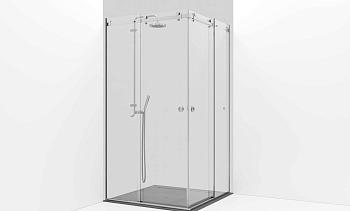 Комплект фурнитуры для раздвижной угловой душевой перегородки, две двери, на профиле t554-1 в Алматы. Готовые проекты ПерилаГлавСнаб