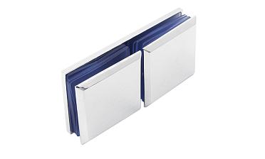 Коннектор для душевой кабины стекло-стекло 180° 45х45 мм латунь-хром, полированный t734 PC купить в Алматы