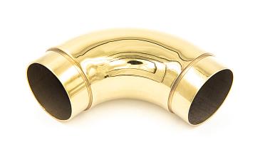 Отвод поручня под Ø50.8х102х1.45 мм, 90°, полированный 600 Grit, с двумя установочными кольцами, золото k052-88 купить в Алматы
