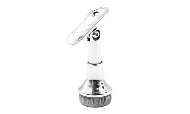 Наконечник регулируемый по высоте на стойку Ø38.1х1.5 мм, с регулируемым ложементом под поручень Ø50.8 мм, литой, полированный, нержавеющий (AISI 304) k317-3 купить в Алматы