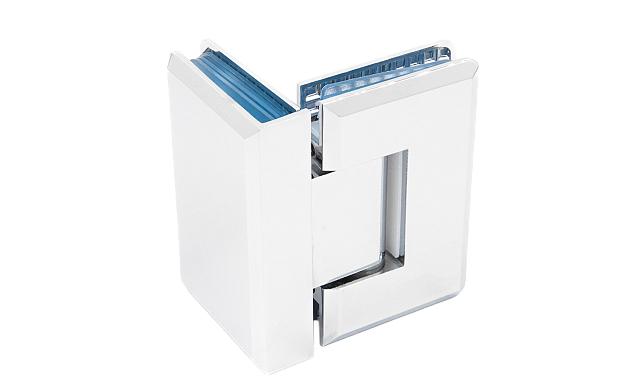 Петля для душевой кабины стекло-стекло 90° 90х55 мм латунь-хром, полированная t304 PC