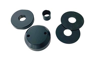 Комплект торцевого крепления несущего стекла, гайка-шайба Ø50х10х18 мм с внутренней резьбой М16, порошковая покраска RAL 9005 мат, AISI 304 Фk277-6-П купить в Алматы