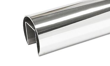 Труба Ø42.4, с пазом 24х24, под стекло, полированная, EURO (AISI 316L) k827 купить в Алматы
