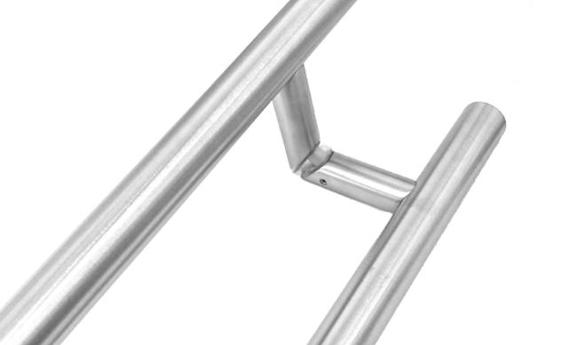 Ручка двухсторонняя 32х825х1000 для стекла 10-12мм, угловая под 45°, матовая t670 SSS 2