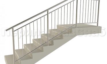 Нержавеющие ограждения для школ и детских садов с вертикальным заполнением “Частокол” - вариант №1 для крыльца купить в Алматы