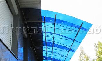 Козырек на каркасе из поликарбоната в Алматы. Готовые проекты ПерилаГлавСнаб