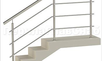 Три ригеля на держателях, квадратный поручень и круглые стойки в Алматы. Готовые проекты ПерилаГлавСнаб