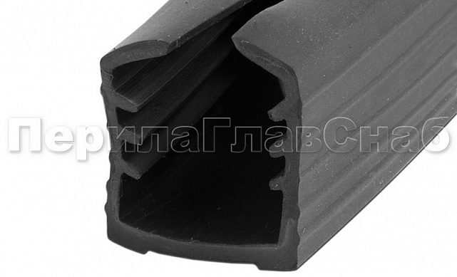 Уплотнитель в поручень с пазом 27х30 для стекла 8+8 мм, EPDM Фk307