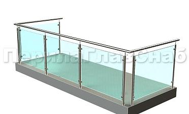 Ограждение из нержавеющей стали со стеклами для балкона купить в Алматы