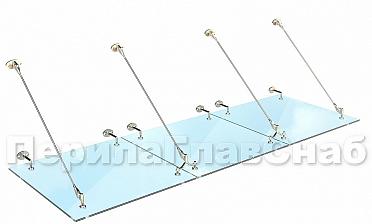Комплект фурнитуры для козырька 1200х2800 (на вантах/тягах) k671-12-28 купить в Алматы