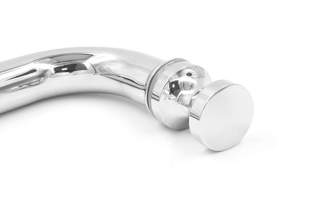 Дверная ручка с кнобом для стекла 8-10 мм, 19х201 мм, отверстие 12 мм, полированная t623-200 PSS 2