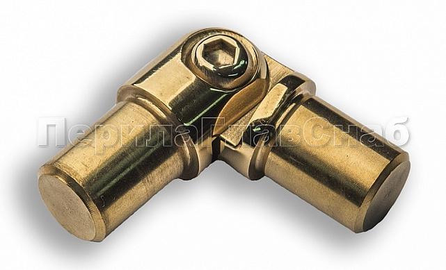 Поворот ригеля Ø16х1.5 мм, с двумя установочными штифтами, шарнирный, золото (AISI 304) k060-88