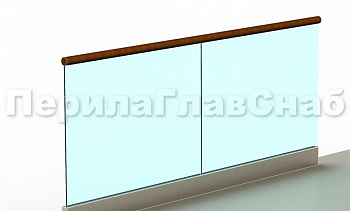 Ограждение с деревянным поручнем на профиле в Алматы. Готовые проекты ПерилаГлавСнаб Ограждение с деревянным поручнем на профиле в Алматы. Готовые проекты ПерилаГлавСнаб