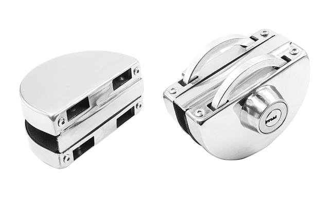 Замок для стеклянной двери с ответной частью на стекло, без вырезов в стекле полированный t109 PSS