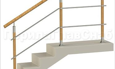 Два ригеля на держателях, пластиковый поручень и квадратные деревянные стойки купить в Алматы