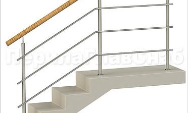 Три ригеля на сварке, круглый пластиковый поручень и круглые стойки купить в Алматы