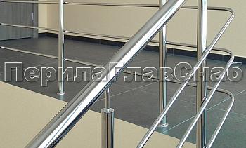 Ограждение лестницы с двумя ригелями в Алматы. Готовые проекты ПерилаГлавСнаб